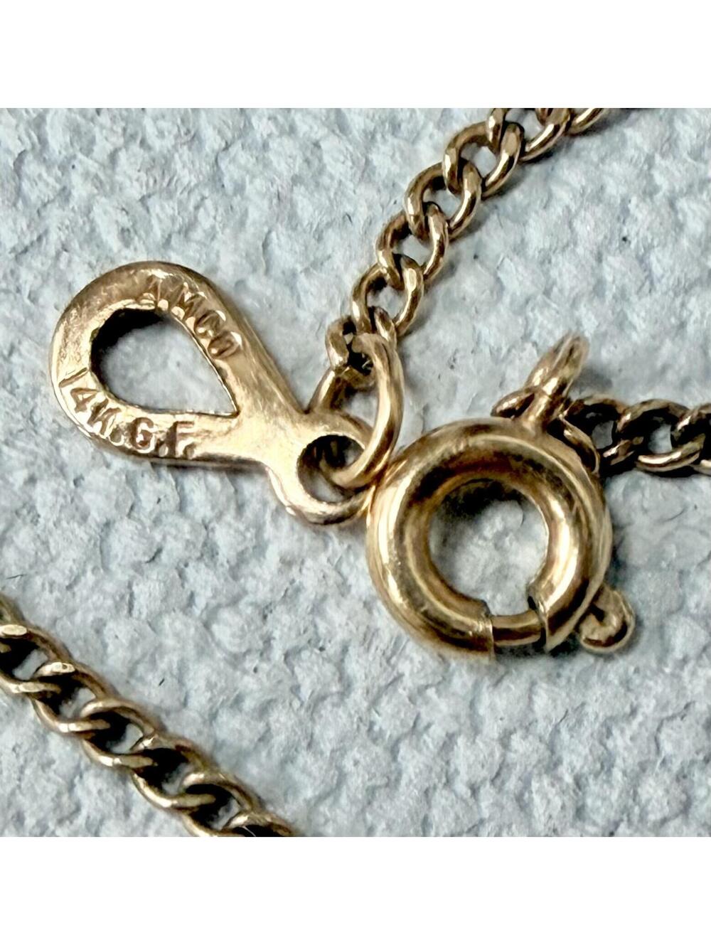 Vintage AMCO Gold Filled Black Onyx Shell Cameo Necklace 16" - Picture 5 of 7